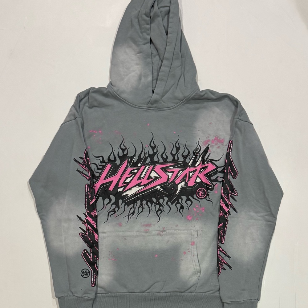 Grey/Pink Hellstar Hoodie Size Small